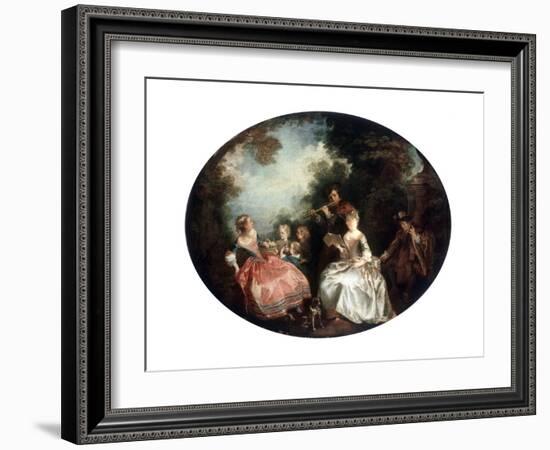 Concert in a Park, 18th Century-Nicolas Lancret-Framed Giclee Print