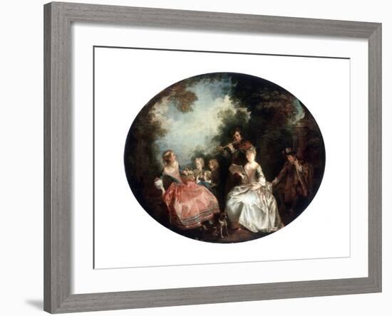 Concert in a Park, 18th Century-Nicolas Lancret-Framed Giclee Print