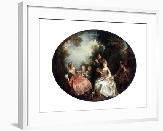 Concert in a Park, 18th Century-Nicolas Lancret-Framed Giclee Print