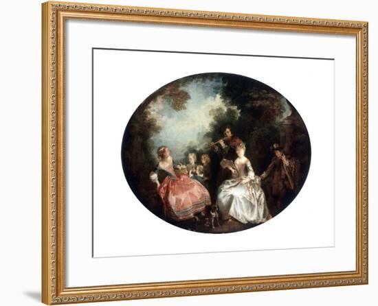 Concert in a Park, 18th Century-Nicolas Lancret-Framed Giclee Print