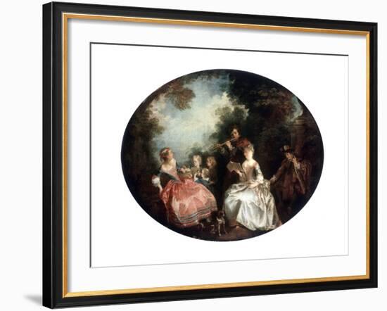 Concert in a Park, 18th Century-Nicolas Lancret-Framed Giclee Print