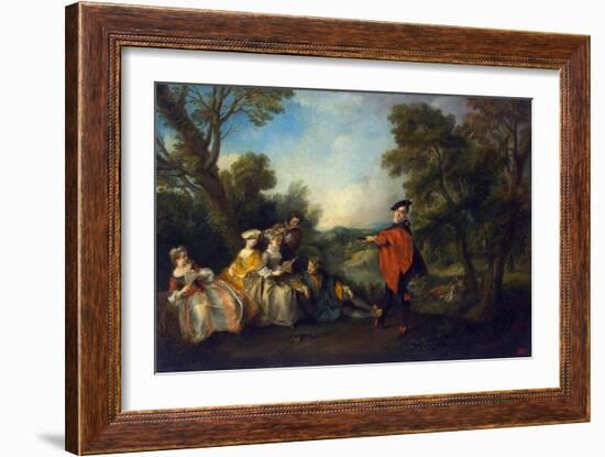 Concert in the Park, 1720-1743-Nicolas Lancret-Framed Giclee Print