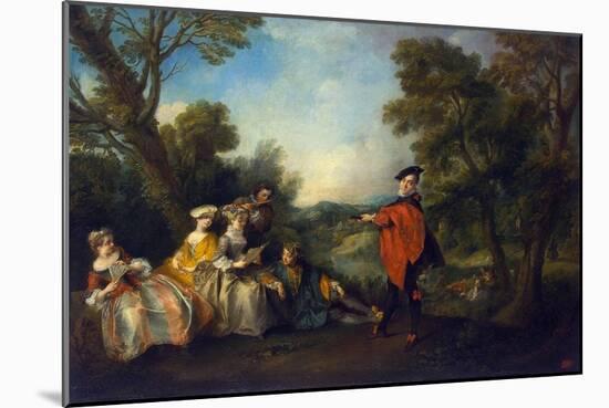 Concert in the Park, 1720-1743-Nicolas Lancret-Mounted Giclee Print