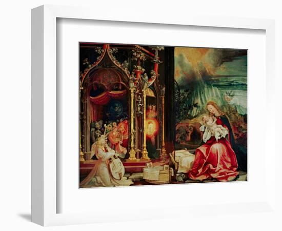 Concert of the Angels, the Madonna in Prayer, and Nativity, from the Isenheim Altarpiece, 1515-Matthias Grünewald-Framed Giclee Print