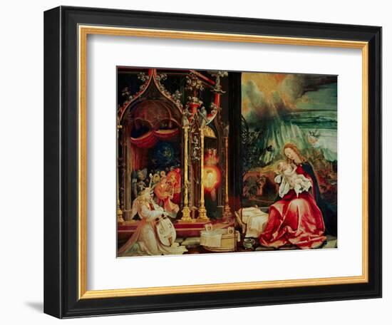 Concert of the Angels, the Madonna in Prayer, and Nativity, from the Isenheim Altarpiece, 1515-Matthias Grünewald-Framed Giclee Print