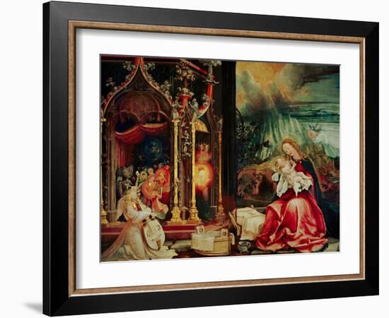 Concert of the Angels, the Madonna in Prayer, and Nativity, from the Isenheim Altarpiece, 1515-Matthias Grünewald-Framed Giclee Print