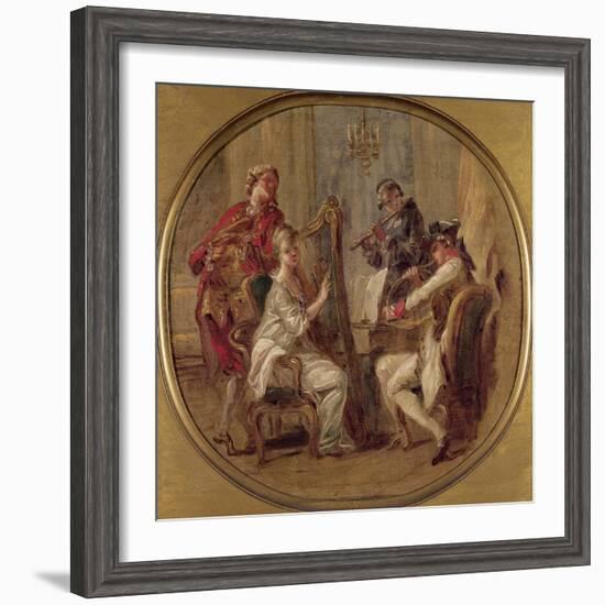 Concert with Four Figures, C.1774-Francois Andre Vincent-Framed Giclee Print