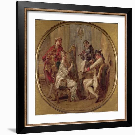 Concert with Four Figures, C.1774-Francois Andre Vincent-Framed Giclee Print