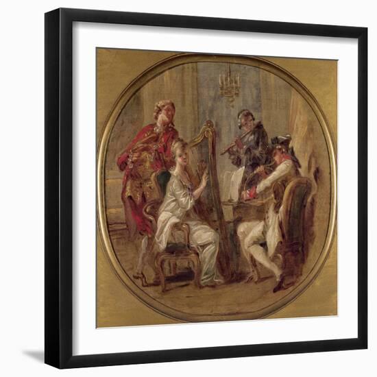Concert with Four Figures, C.1774-Francois Andre Vincent-Framed Giclee Print