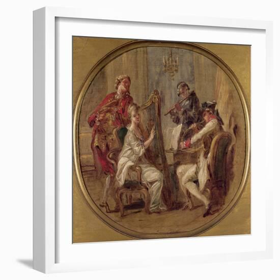 Concert with Four Figures, C.1774-Francois Andre Vincent-Framed Giclee Print