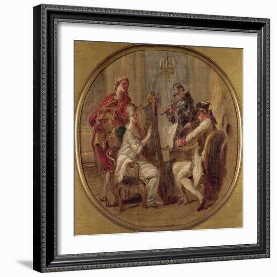 Concert with Four Figures, C.1774-Francois Andre Vincent-Framed Giclee Print