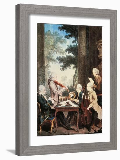 Concert with Oboe, Violin, Horn and Cello-Louis de Carmontelle-Framed Giclee Print