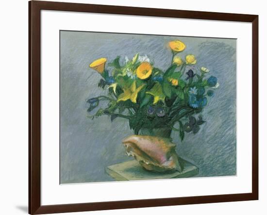 Conch & Flowers, 1989-Hans Feibusch-Framed Giclee Print