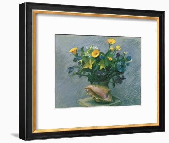 Conch & Flowers, 1989-Hans Feibusch-Framed Giclee Print