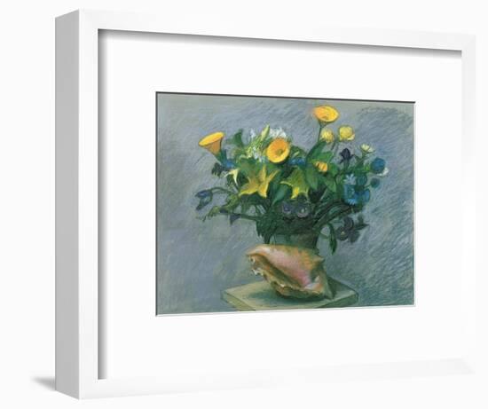 Conch & Flowers, 1989-Hans Feibusch-Framed Giclee Print