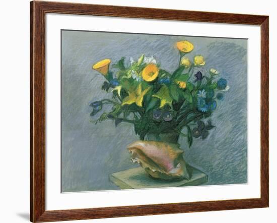 Conch & Flowers, 1989-Hans Feibusch-Framed Giclee Print