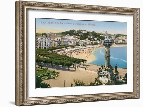 Concha Beach, San Sebastian, Spain-null-Framed Art Print