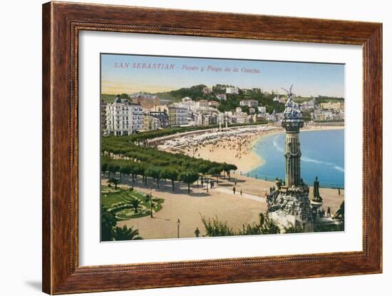 Concha Beach, San Sebastian, Spain-null-Framed Art Print