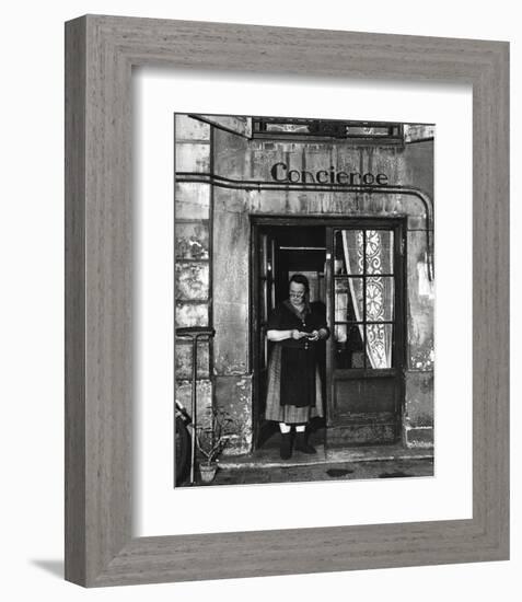 Concierge with Spectacles-Robert Doisneau-Framed Art Print