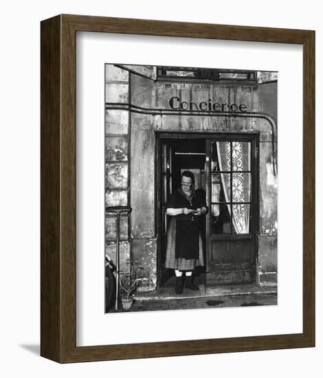 Concierge with Spectacles-Robert Doisneau-Framed Art Print