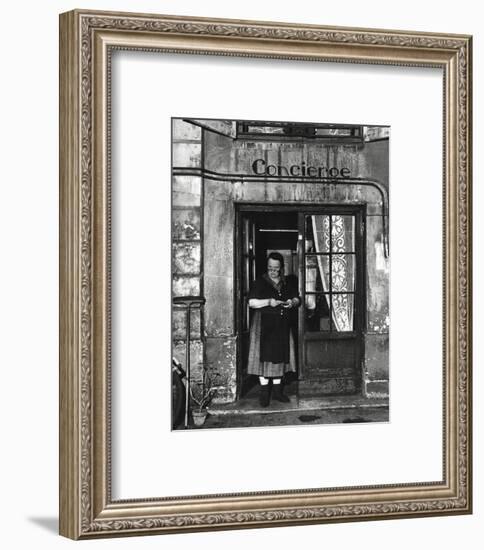 Concierge with Spectacles-Robert Doisneau-Framed Art Print