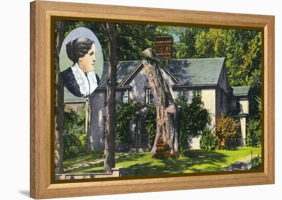 Concord, Massachusetts - View of Louisa May Alcott House-Lantern Press-Framed Stretched Canvas