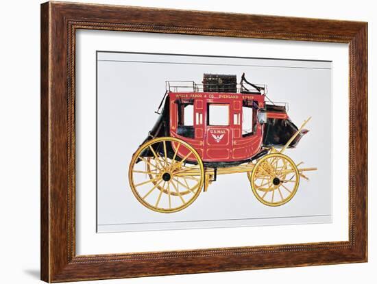 Concord Stagecoach Used by Wells Fargo and Co. Made in Concord, New Hampshire-American School-Framed Giclee Print