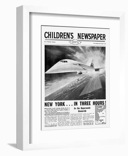 Concorde, Front Page of 'The Children's Newspaper', November 1963-English School-Framed Giclee Print