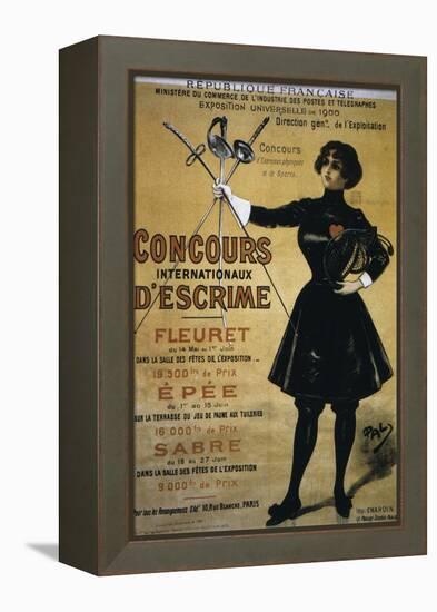 Concours Internationaux d'Escrime, 1900 Summer Olympics, Poster-null-Framed Premier Image Canvas