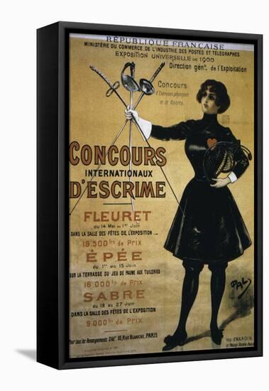 Concours Internationaux d'Escrime, 1900 Summer Olympics, Poster-null-Framed Premier Image Canvas