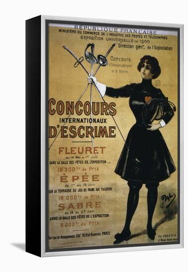 Concours Internationaux d'Escrime, 1900 Summer Olympics, Poster-null-Framed Premier Image Canvas