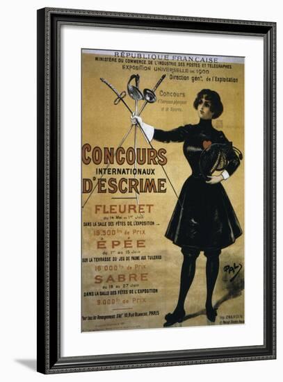 Concours Internationaux d'Escrime, 1900 Summer Olympics, Poster--Framed Giclee Print