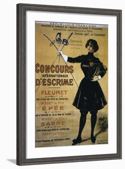 Concours Internationaux d'Escrime, 1900 Summer Olympics, Poster--Framed Giclee Print