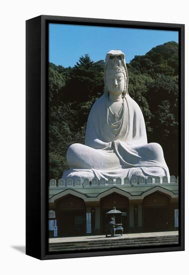 Concrete and Stone Statue of Bodhisattva Avalokitesvara (Kannon) That Surmounts Ryozen Kannon Templ-null-Framed Premier Image Canvas