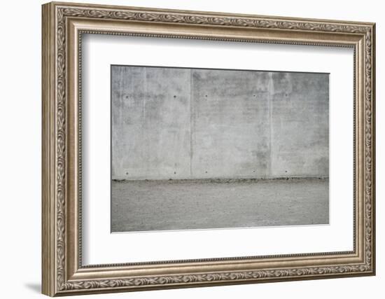 Concrete grey wall with structure and inclusions as a background-Axel Killian-Framed Photographic Print