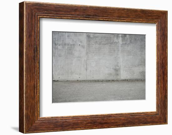 Concrete grey wall with structure and inclusions as a background-Axel Killian-Framed Photographic Print