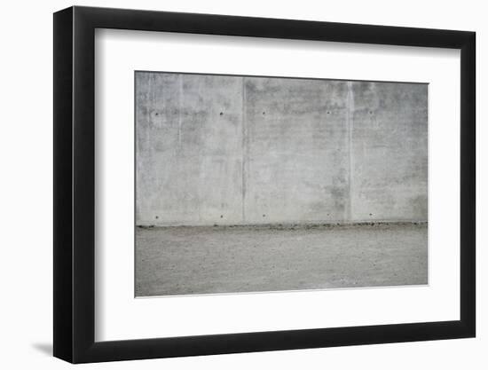 Concrete grey wall with structure and inclusions as a background-Axel Killian-Framed Photographic Print