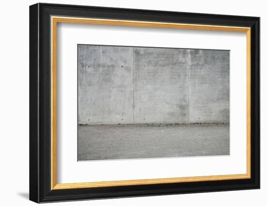 Concrete grey wall with structure and inclusions as a background-Axel Killian-Framed Photographic Print