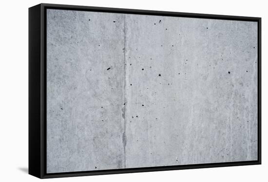 Concrete grey wall with structure and inclusions as a background-Axel Killian-Framed Premier Image Canvas