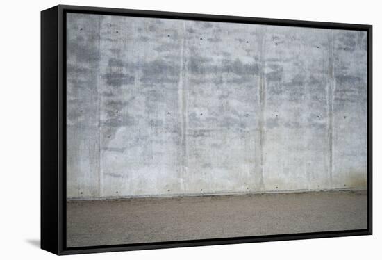 Concrete grey wall with structure and inclusions as a background-Axel Killian-Framed Premier Image Canvas