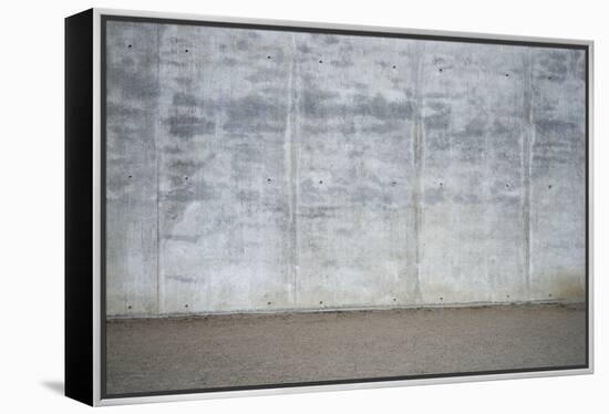 Concrete grey wall with structure and inclusions as a background-Axel Killian-Framed Premier Image Canvas