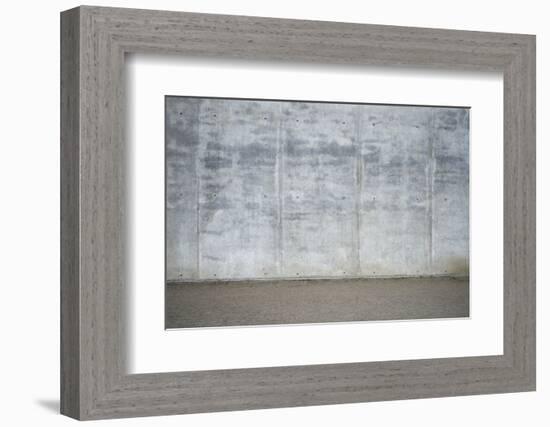 Concrete grey wall with structure and inclusions as a background-Axel Killian-Framed Photographic Print