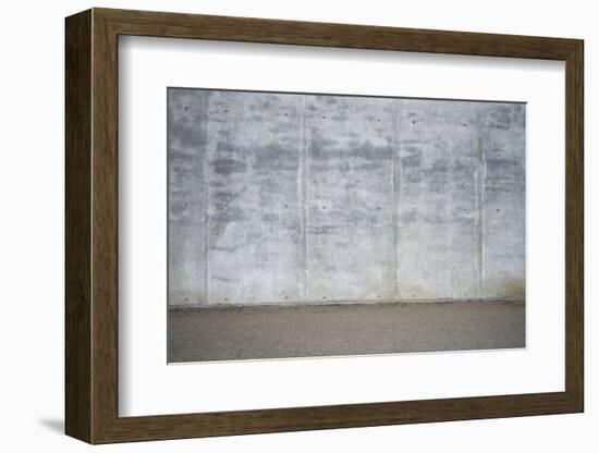 Concrete grey wall with structure and inclusions as a background-Axel Killian-Framed Photographic Print