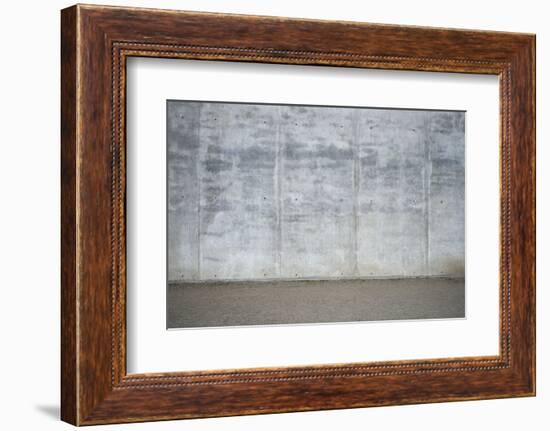 Concrete grey wall with structure and inclusions as a background-Axel Killian-Framed Photographic Print