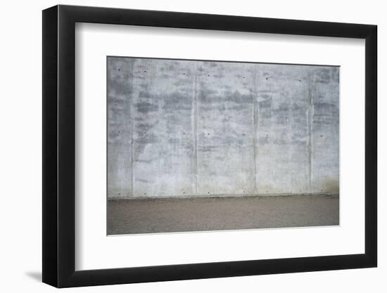 Concrete grey wall with structure and inclusions as a background-Axel Killian-Framed Photographic Print