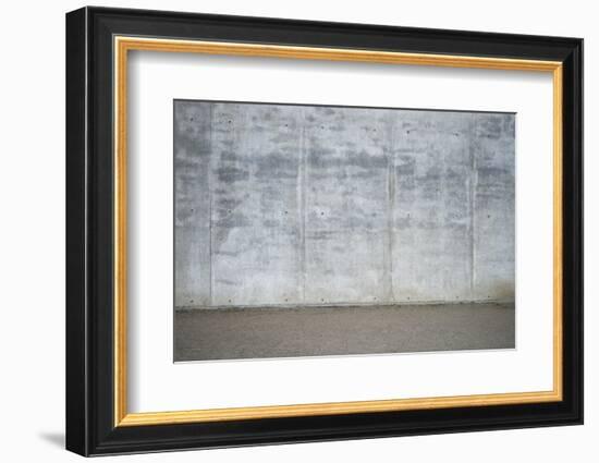 Concrete grey wall with structure and inclusions as a background-Axel Killian-Framed Photographic Print