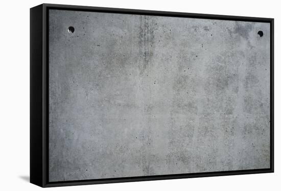 Concrete grey wall with structure and inclusions as a background-Axel Killian-Framed Premier Image Canvas