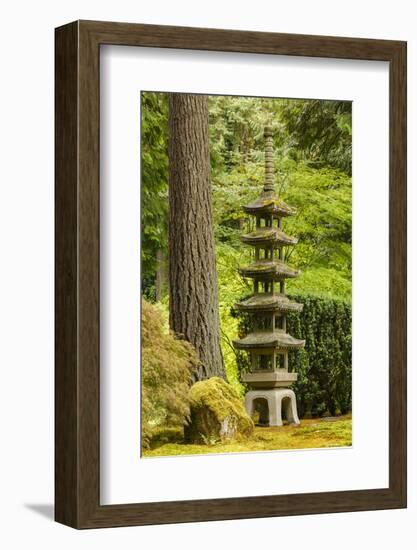 Concrete statue, Portland Japanese Garden, Washington Park in the west hills of Portland, Oregon-Adam Jones-Framed Photographic Print