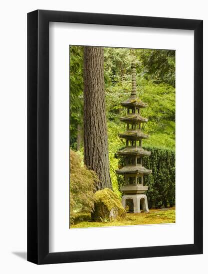 Concrete statue, Portland Japanese Garden, Washington Park in the west hills of Portland, Oregon-Adam Jones-Framed Photographic Print