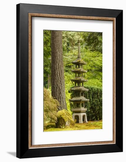 Concrete statue, Portland Japanese Garden, Washington Park in the west hills of Portland, Oregon-Adam Jones-Framed Photographic Print